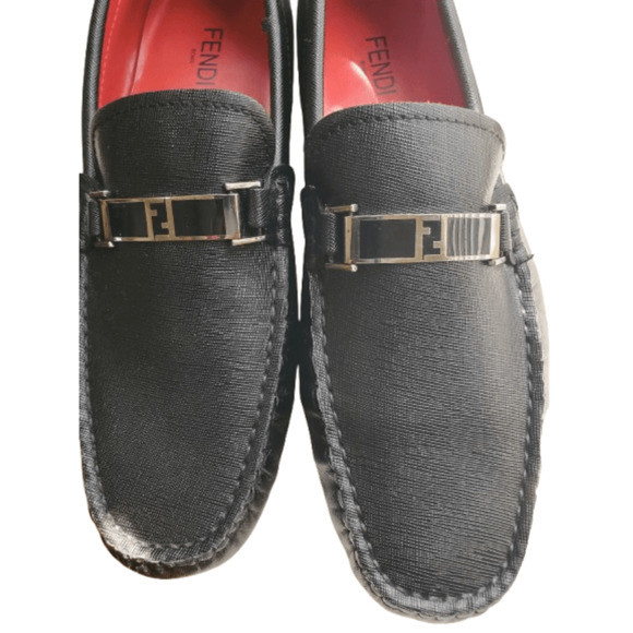 Fendi men\'s black logo loafers size EU 45 main image 5